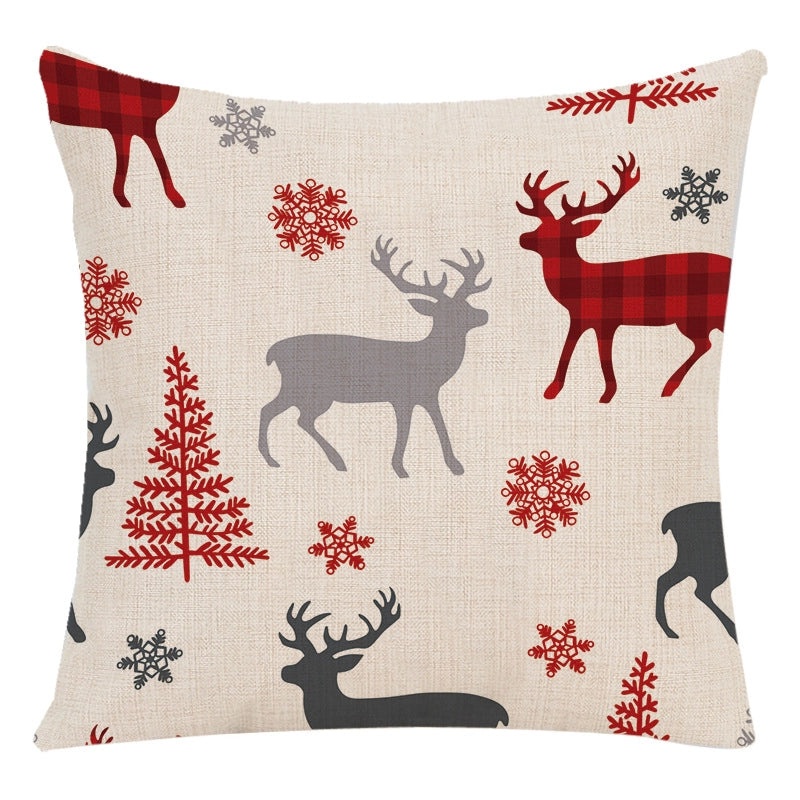 Cozy Letter Snowman and Elk Pattern Chemical Fiber Pillow Covers|Home Decor Pillows