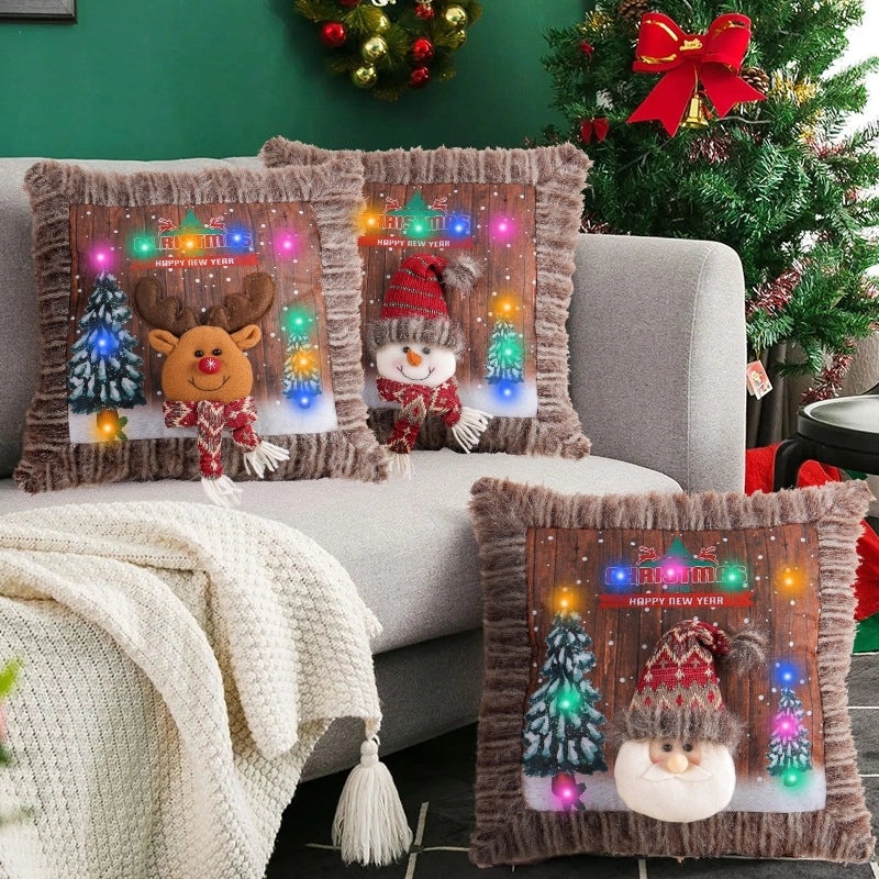 Cute Christmas Tree and Santa Claus Plush Decorations for Couch & Sofa | Home Decor & Holiday Accessories