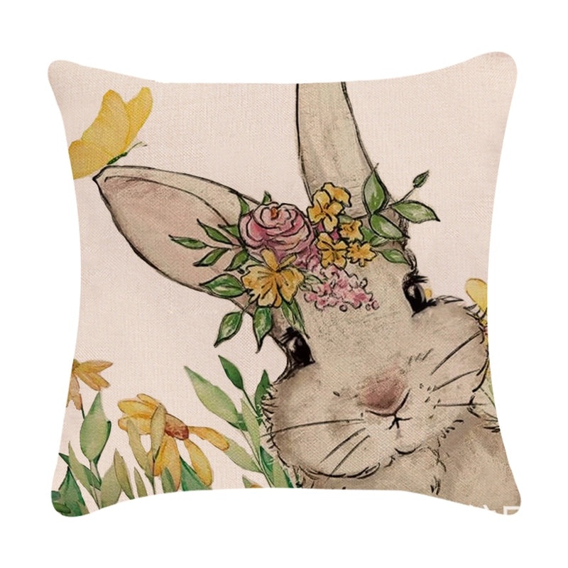 Minimalist Easter Rabbit Linen Pillow Covers for Couch and Sofa Decor | Home Decor Accessories