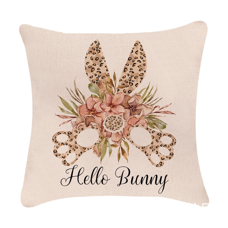 Minimalist Easter Rabbit Linen Pillow Covers for Couch and Sofa Decor | Home Decor Accessories