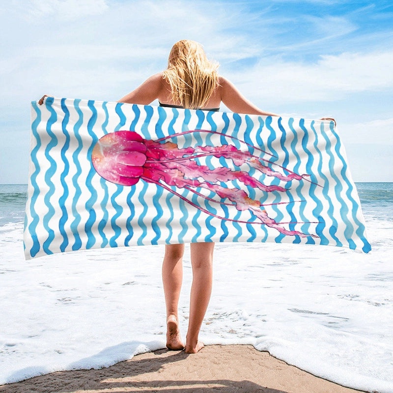 Custom Mermaid Tail Beach Towel Quick-Dry Absorbent Rectangular Round Bath Towel for Camping|Beach Towels
