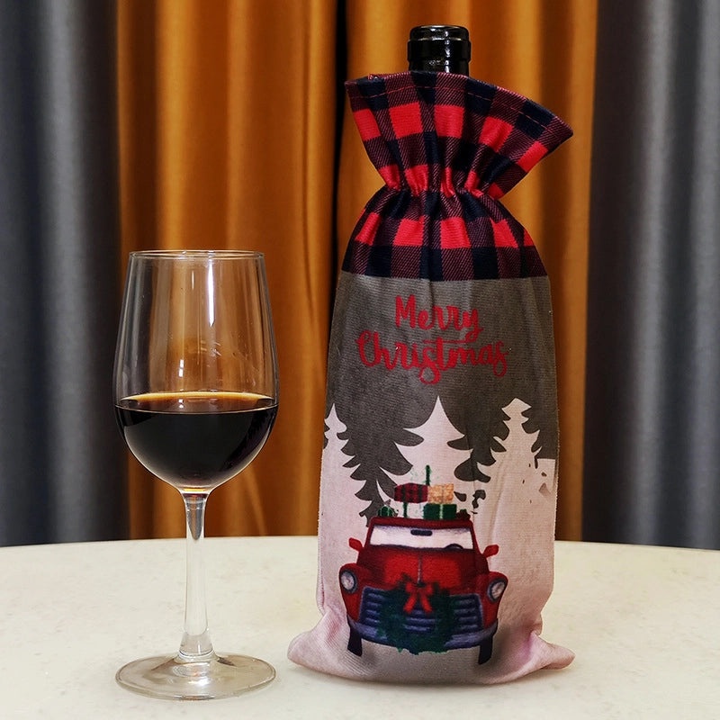 Creative Red Flower Wine Bottle Cover Christmas Decorations Hot Selling|Home & Kitchen Decorations