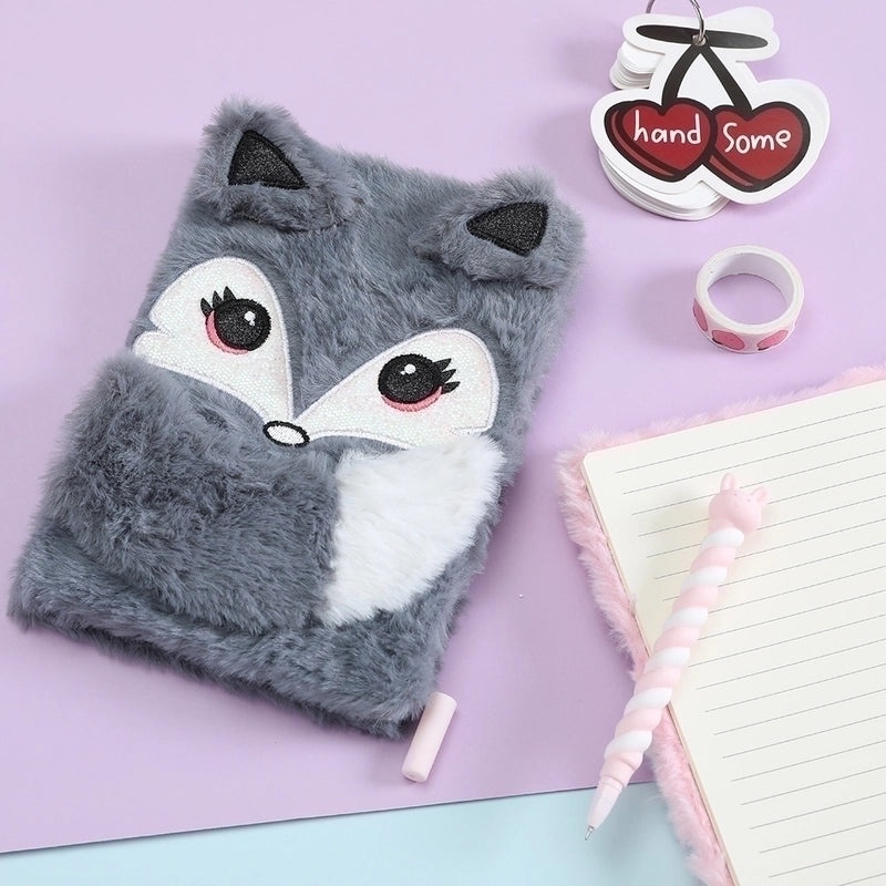 Winter Cute Fox Animal Furry Diary for Kids|Children's Stationery