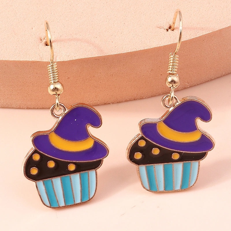 Halloween Pumpkin Alloy Dangle Earrings Cute Party Jewelry | Halloween Jewelry