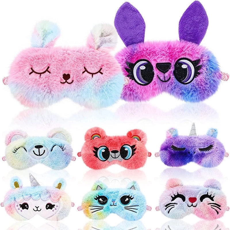 Adorable Cartoon Cotton Plush Satin Sleep Mask | Sleep Accessories