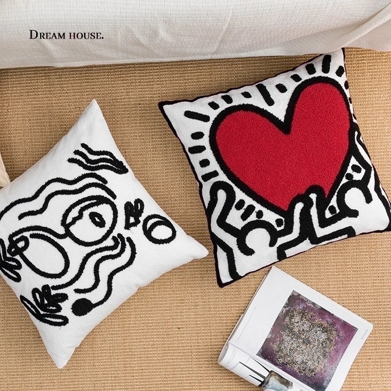 Trendy Color Block Heart Shaped Decorative Pillow Covers|Home Decor Pillows