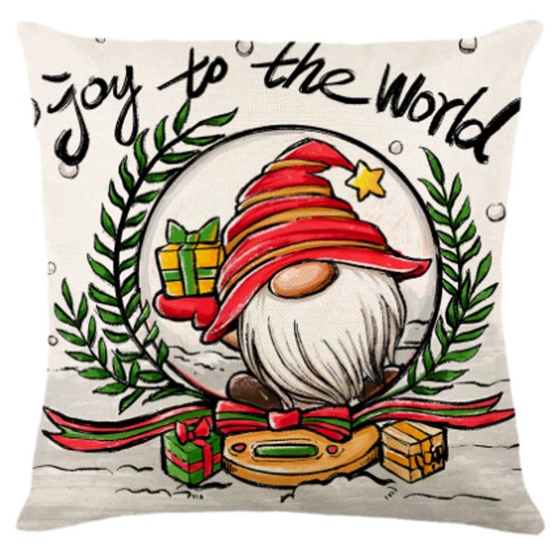 Christmas Tree Decorative Linen Pillow Covers with Festive Socks Letter Print|Home Decor Pillows