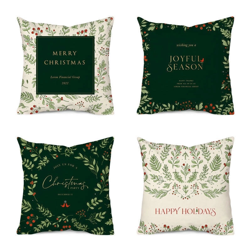 Christmas Tree and Santa Claus Polyester Pillow Covers|Home Decor Pillows