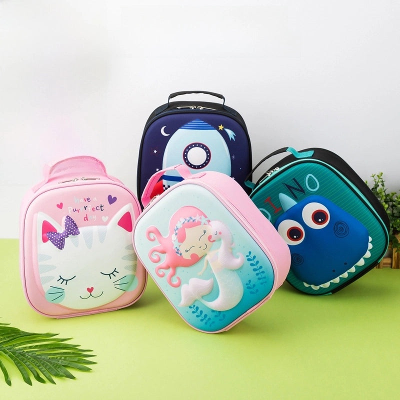 Cartoon Animal Kids Lunch Bag EVA Insulated Portable Student Lunch Box | Children's Lunch Bags