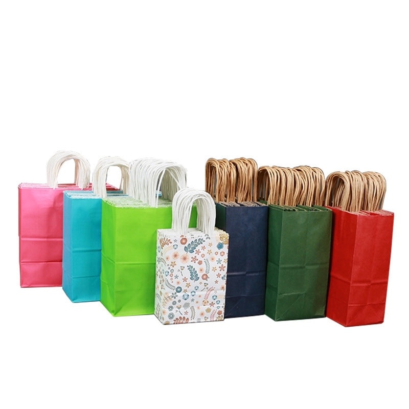 Kraft Paper Tote Bag for Takeaway Milk Tea and Clothing Gift Packaging with Custom Logo Printing|Packaging & Bags