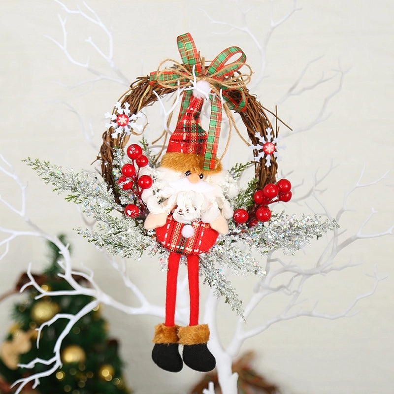 Christmas Hanging Ornaments Santa Snowman Elk Wood Cloth Decorations for Party|Christmas Decorations