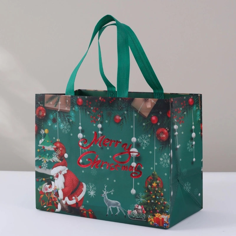 Christmas Cute Santa Claus and Christmas Tree Nonwoven Gift Bags for Party Festival|Holiday Party Supplies