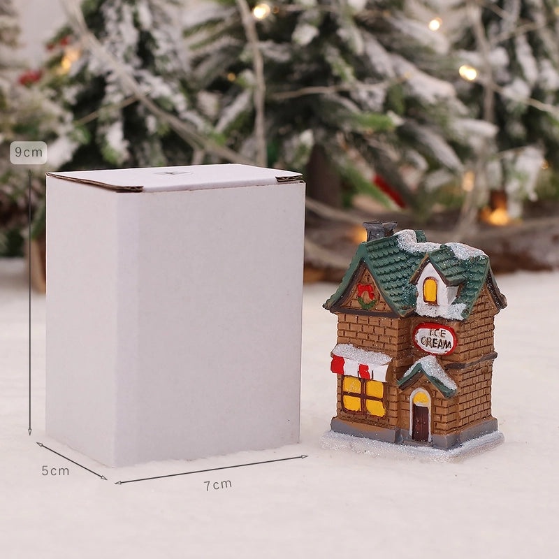 Retro Christmas House Resin Decoration|Holiday Home Decor
