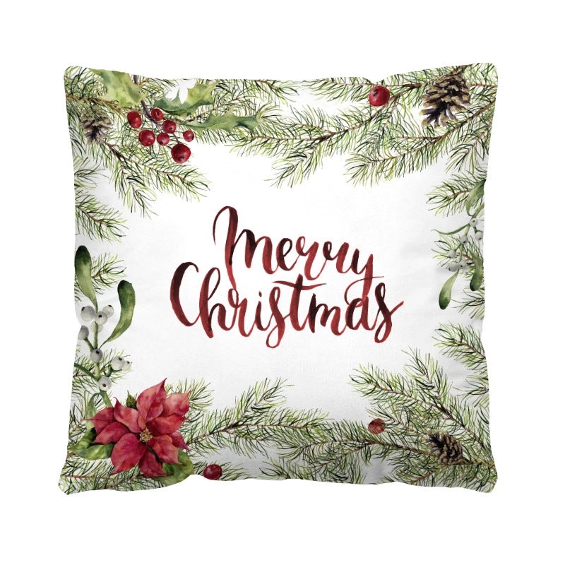 Christmas Plush Pillow Covers with Santa Claus & Christmas Tree Design | Home Decor & Sofa Accessories