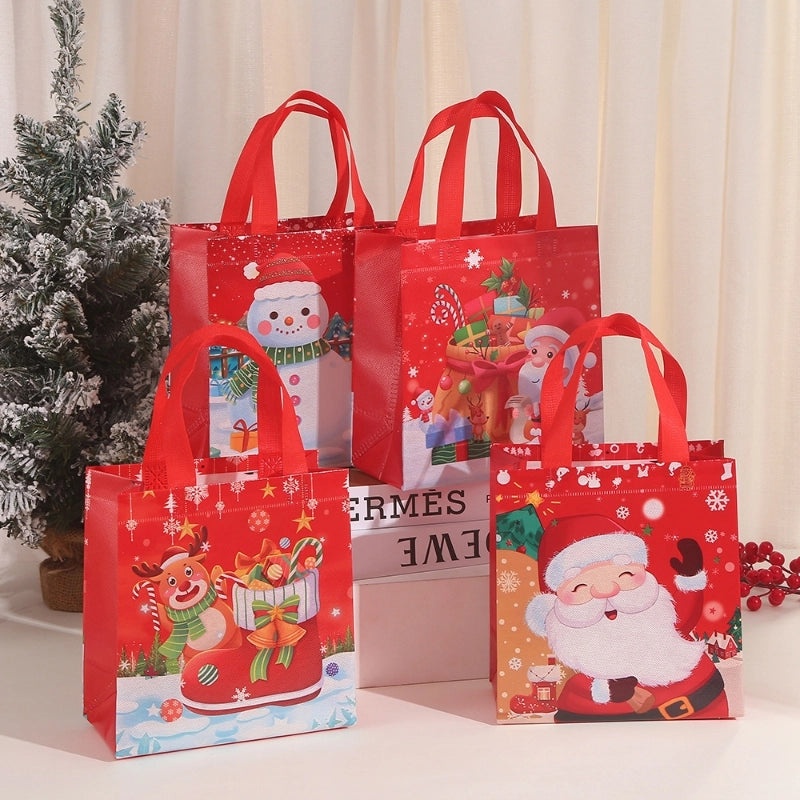 Christmas Nordic Style Santa Claus & Snowman Nonwoven Gift Bags for Christmas Party Wrapping|Christmas Wrapping Supplies