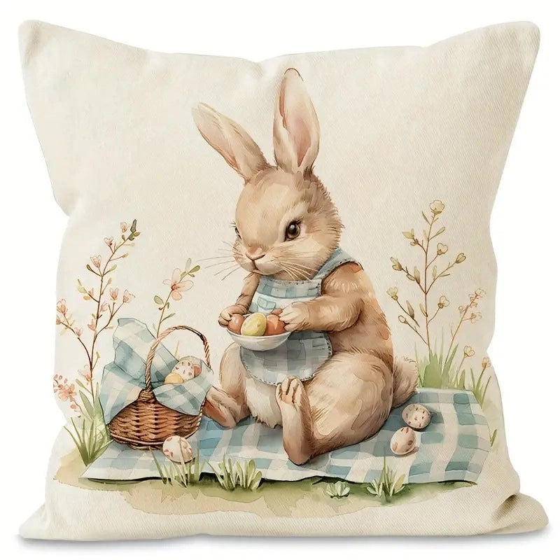 Minimalist Easter Rabbit Linen Pillow Covers for Couch Sofa Decor|Home Decor Pillows