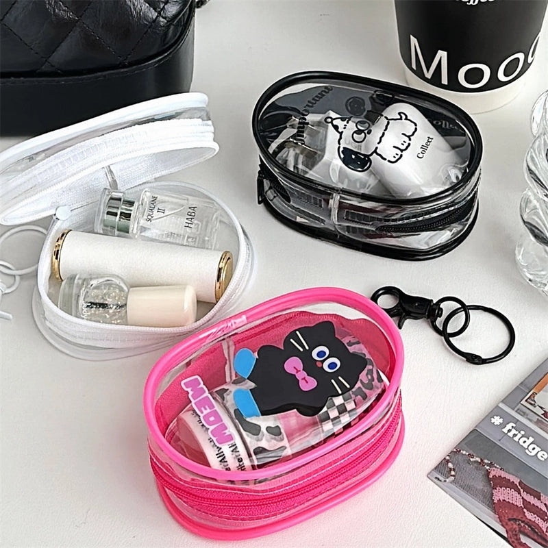 Minimalist Animal Print Solid Color PVC Makeup Pouch|Storage Bags & Organizers