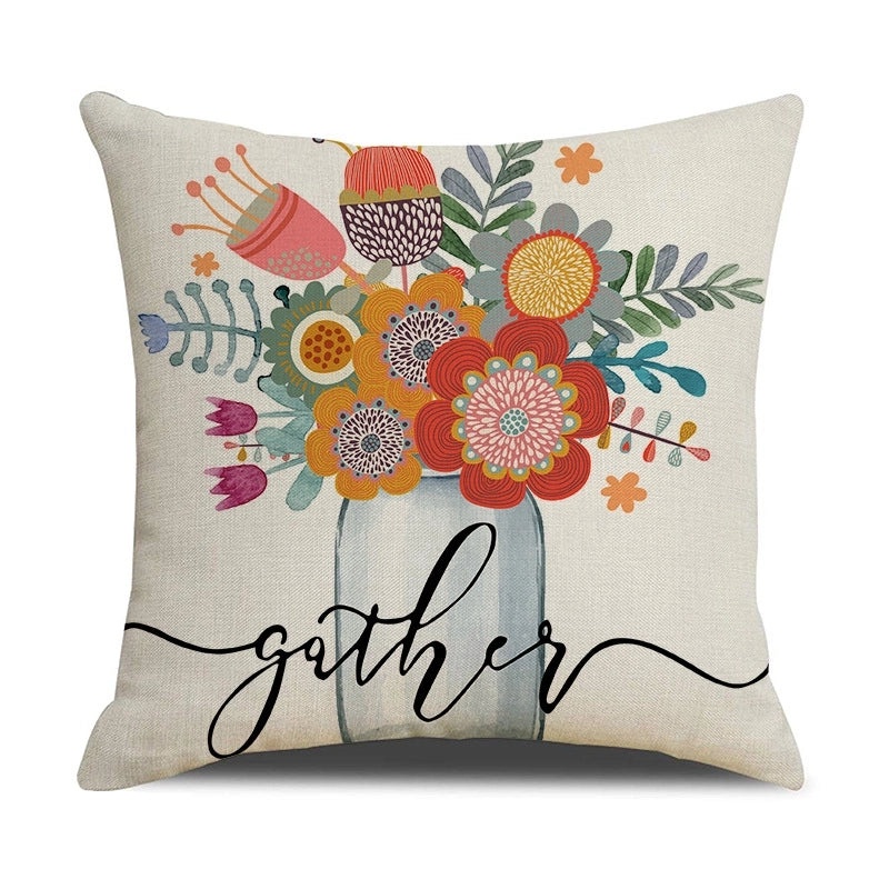 Colorful Letter Linen Pillow Covers Minimalist Design | Home Decor & Bedding