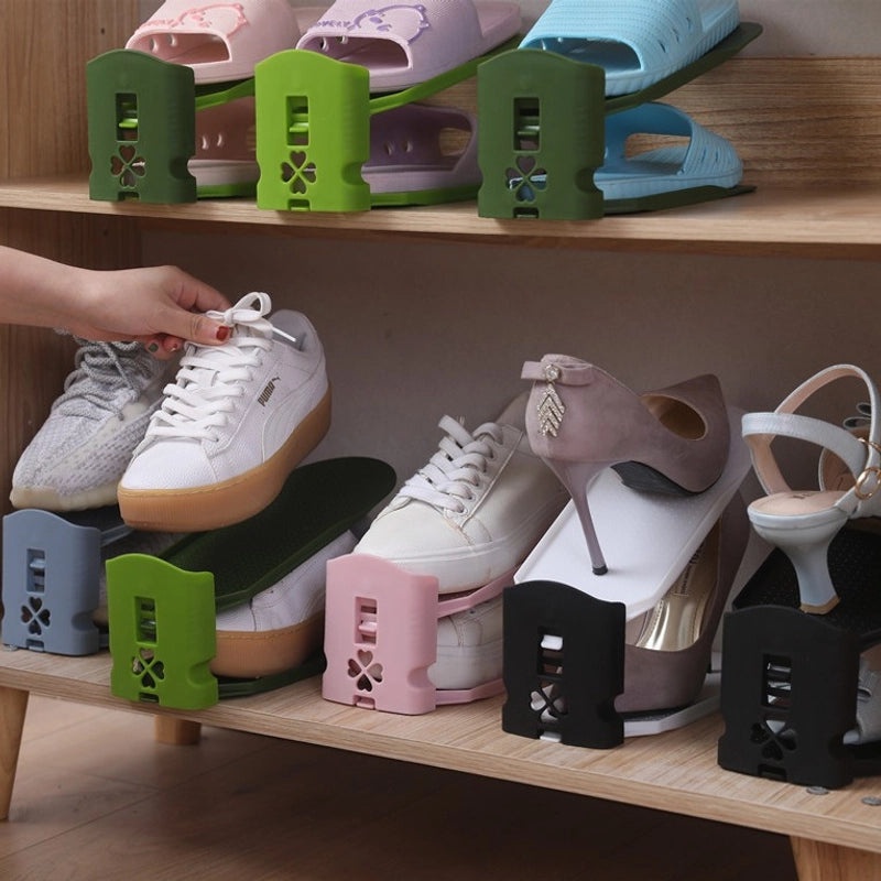 Adjustable Double-layer Shoe Rack Storage Organizer Space-saving Household Dormitory Shoe Holder | Home Storage & Organization