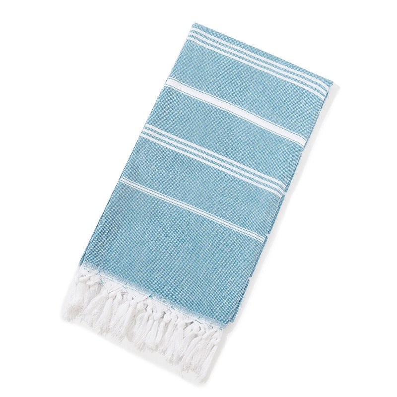 Personalized Cotton Turkish Non-stick Sand-resistant Beach Towel with Tassels | Beach Towels & Shawls
