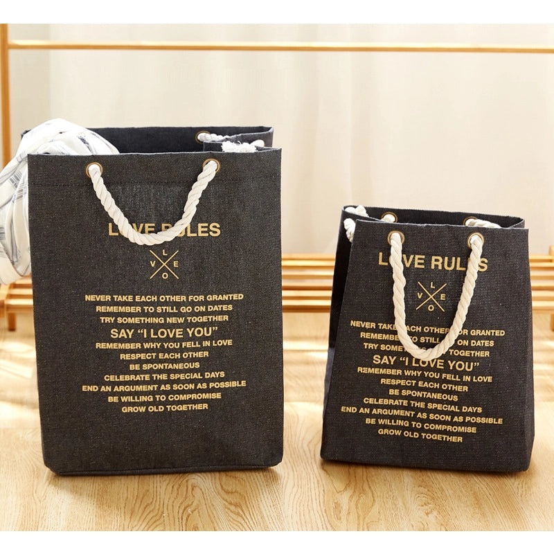 Cotton Rope Large Tote Bag with Printed Letters | Accessories & Bags