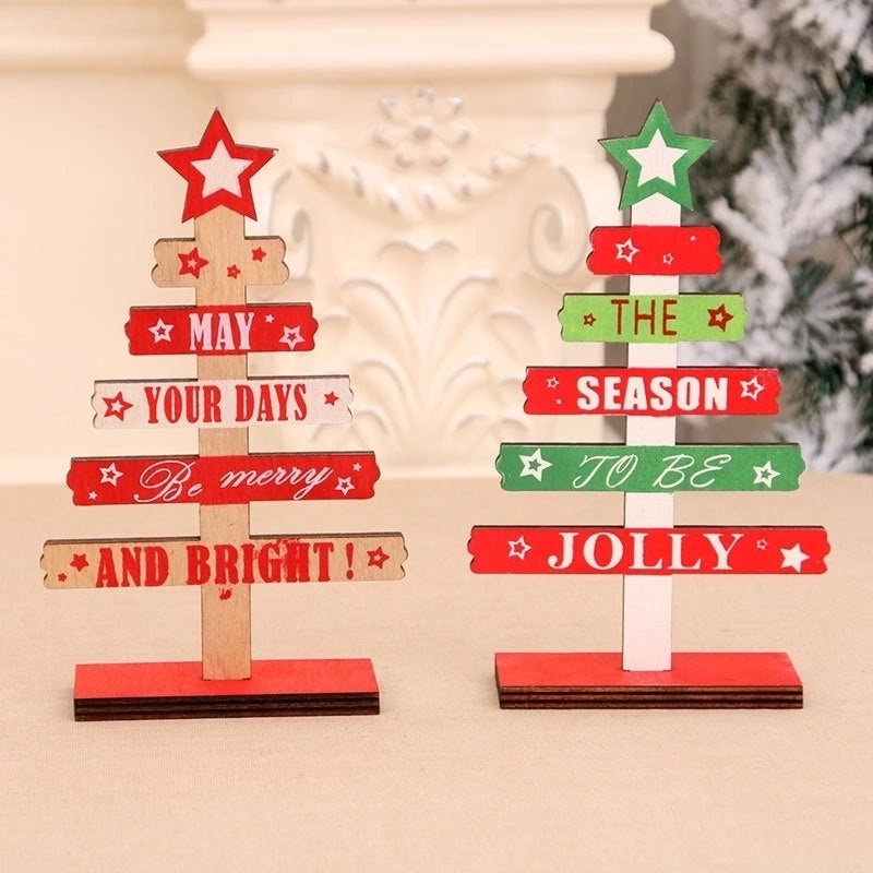 DIY Mini Wooden English Alphabet Christmas Tree Decorations for Desktop and Office|Home Decor