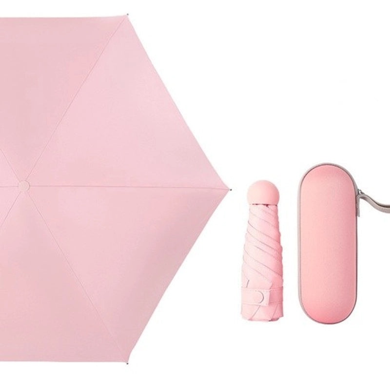 Mini Five-Fold Compact Umbrella | Portable Sun Shade Pocket Umbrella for Sun Protection with Custom Logo | Gifts & Promotional Products