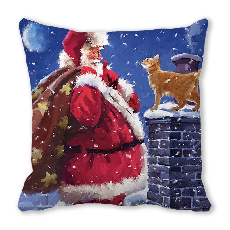 Festive Santa Pillow Covers for Couch Sofa Christmas Home Decor|Home Decor & Pillows