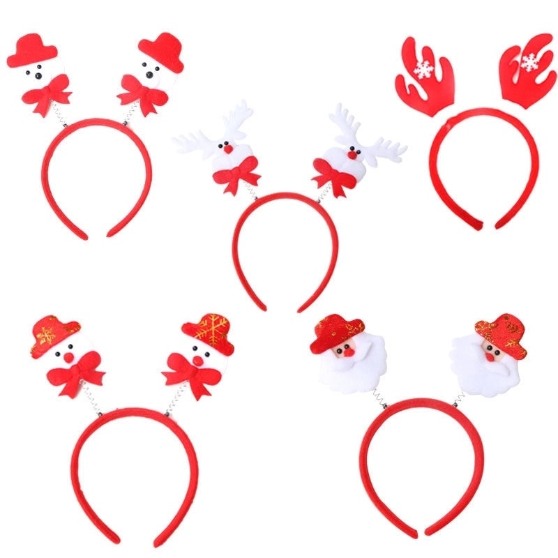 Festive Christmas Hairband with Santa Snowman and Reindeer Antlers for Kids Party Wear|Christmas Accessories