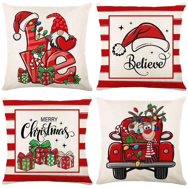 Christmas Holiday Pillow Cover Set for Sofa Home Decor|Home Decor & Living Room Accessories