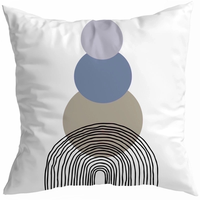 Artistic Geometric Color Block Modern Peach Skin Pillow Covers|Home Decor Pillows