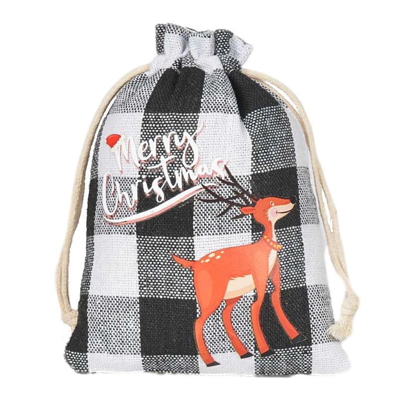 Christmas Party Candy Bag with Snowman Snowflake and Christmas Tree Design | Holiday Gift Bags