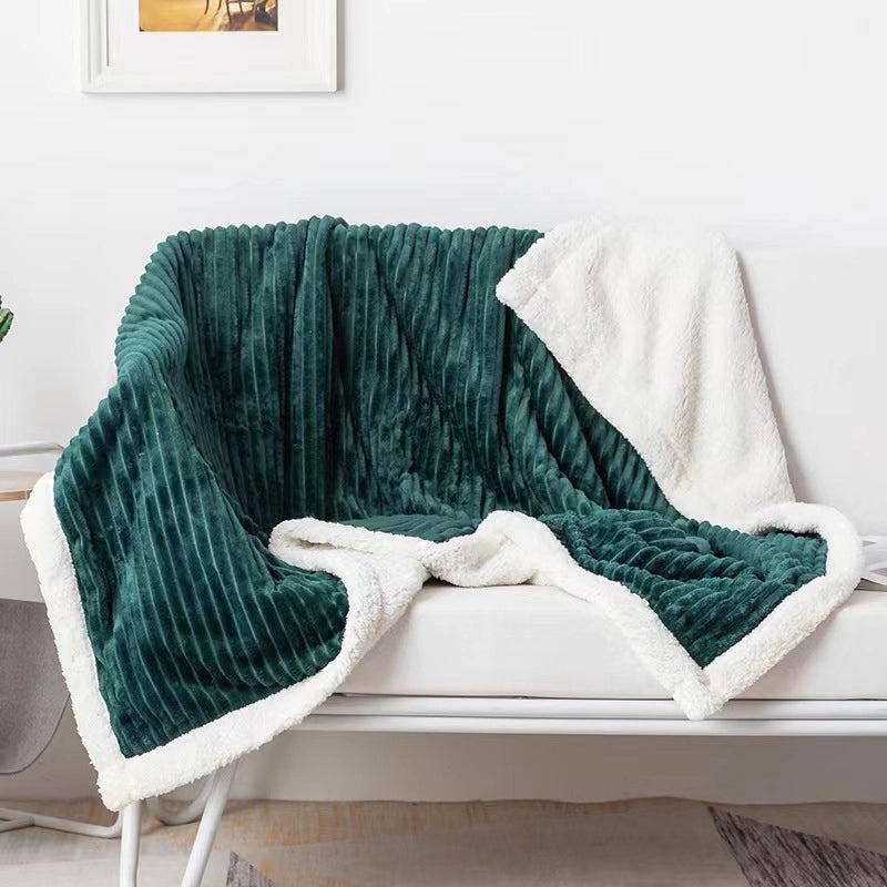 Double Layer Lambskin Flannel Blanket for Summer | Home & Living