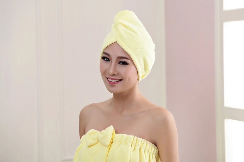 Solid Color Synthetic Fiber Hair Drying Cap for Quick Styling|Hair Care Accessories
