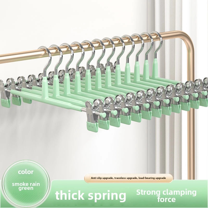 10 Pieces Stainless Steel Non-slip Pants Hangers for Household Clothes Storage and Drying | Home & Kitchen Storage