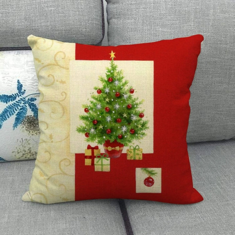 Festive Cartoon Linen Pillow Covers for Couch & Sofa|Home Decor & Pillows