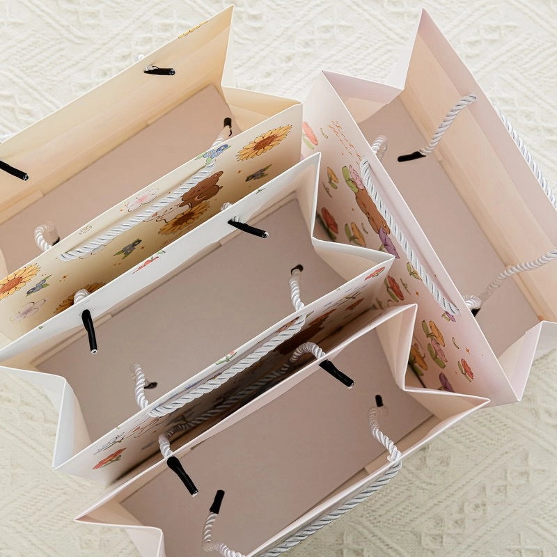 Adorable White Cartoon-Themed Cardboard for Casual Gift Wrapping|Gift Wrapping Supplies