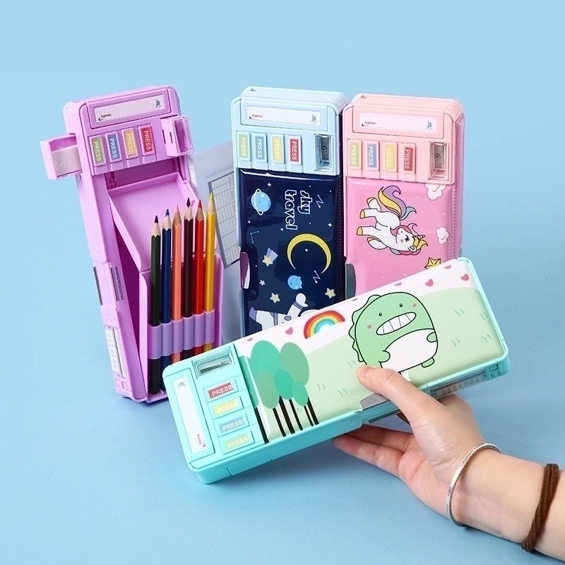 Multi-functional Double-layer Large Capacity Pencil Case for Primary School Students|School Supplies