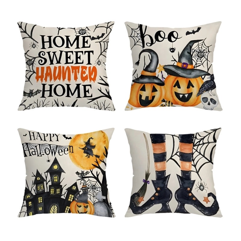 Nordic Halloween Pumpkin Letter Pillow for Couch & Sofa | Home Decor & Holiday Accessories