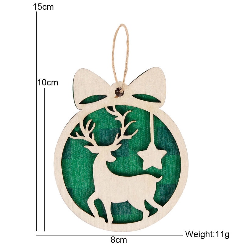 Christmas Wooden Deer Bow Knot Hanging Ornament for Party and Home Decoration|Christmas Ornaments & Decorations