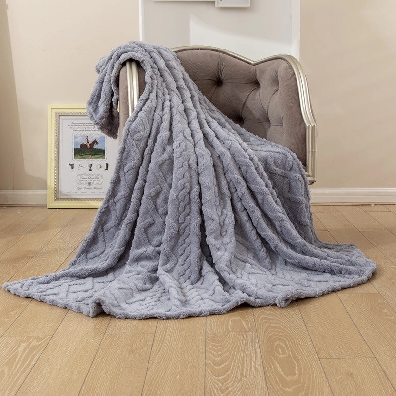 Cozy Solid Color Lambswool Fleece Blanket for All Seasons|Home Textiles & Bedding