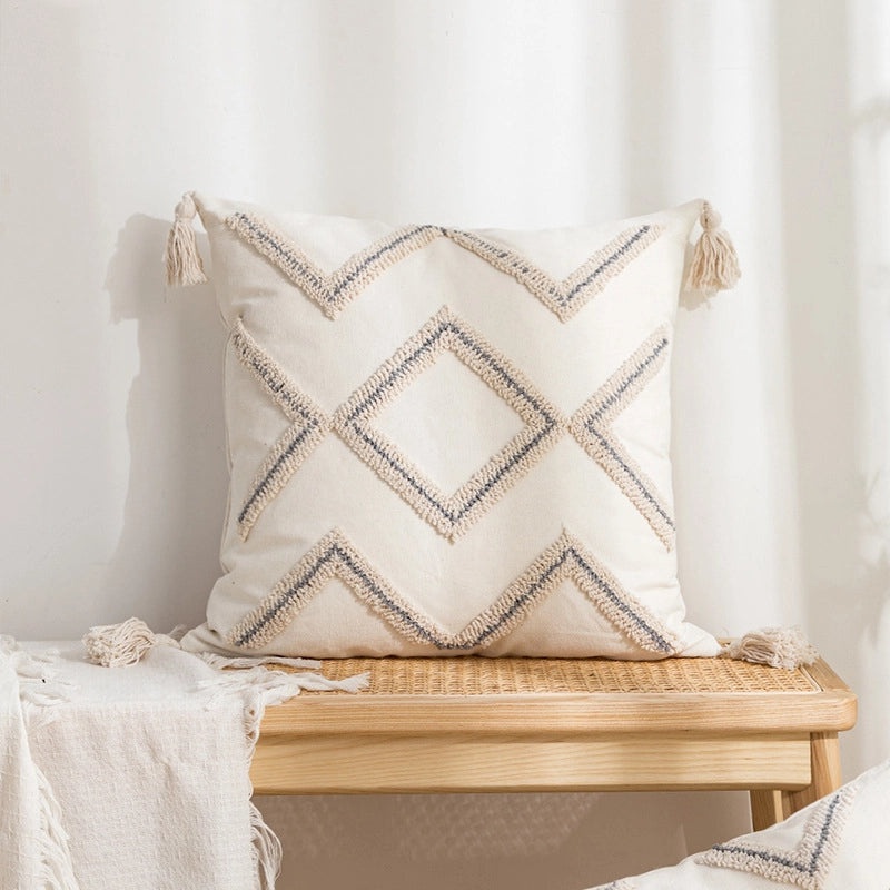 Color Block Cotton Pillowcases in Minimalist Classic Style | Home Decor Bedding Pillows