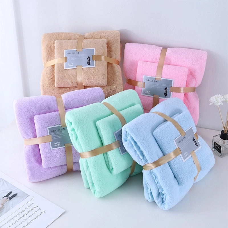 Mother and Child Quick-Dry Bath Towel Set Soft Absorbent Face and Hand Towels|Home & Living Bath Accessories