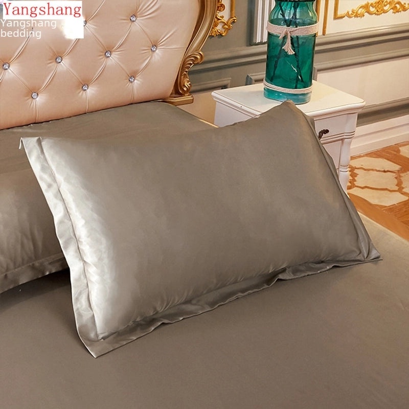 Solid Color Silk Pillowcase Single Satin Ice Silk Pillowcase | Home Textiles & Bedding