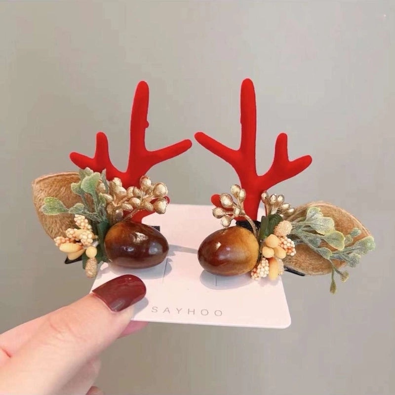 Festive Resin Antler Hairpin for Daily Wear|Hair Accessories