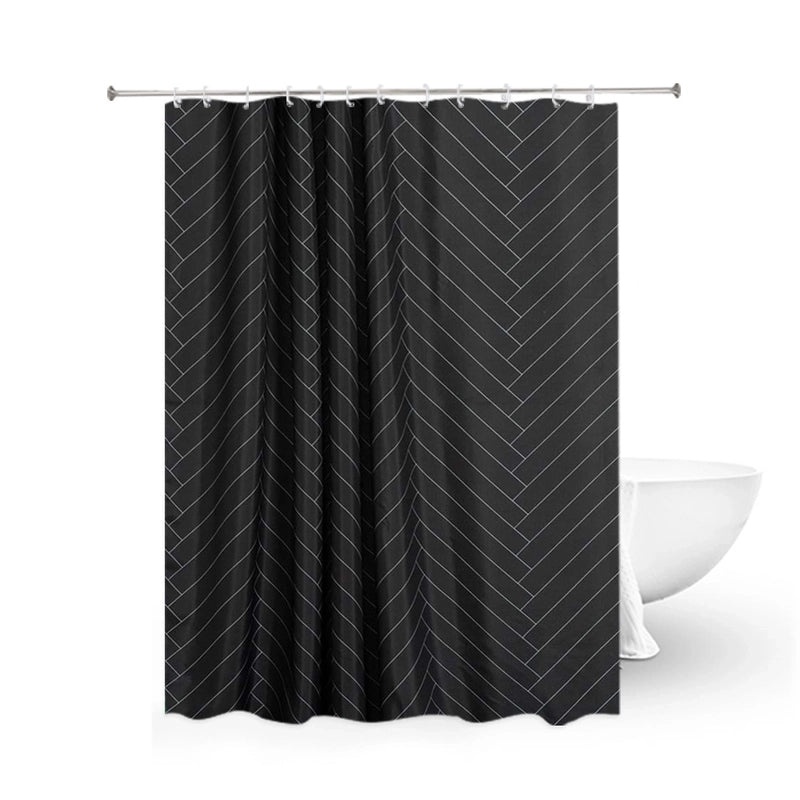 Chinoiserie Style Tropical Plant Polyester Shower Curtain | Bathroom Decor