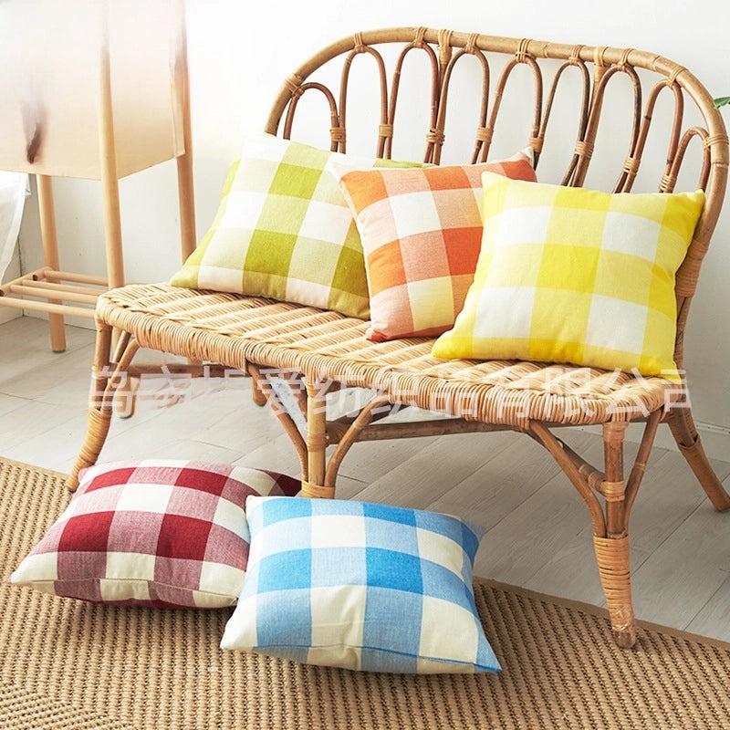 Multicolor Striped Cotton Linen Pillowcase|Home Textiles Pillow Covers
