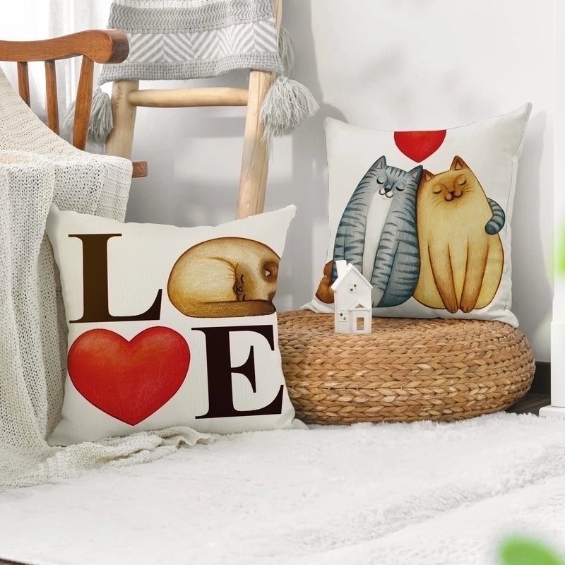 Heart Shaped Linen Pillow Covers for Home Decor|Home Textiles & Linens