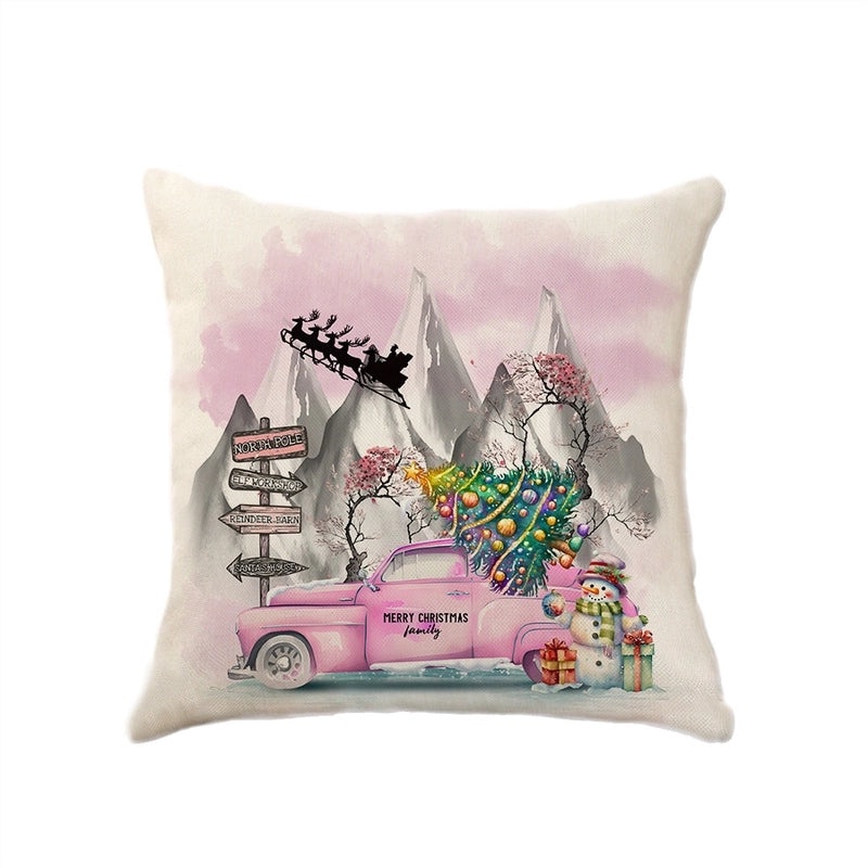 Christmas Holiday Letter Polyester Pillow Covers Couch Sofa Decoration|Home Decor Cushion Covers