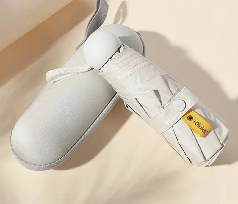 Mini Five-Fold Compact Umbrella | Portable Sun Shade Pocket Umbrella for Sun Protection with Custom Logo | Gifts & Promotional Products